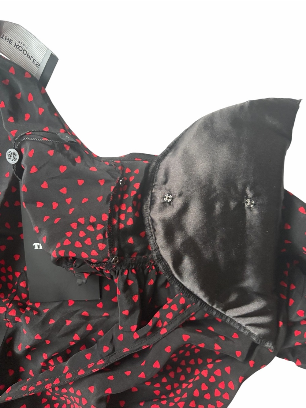 The Kooples Silk Blend Red Heart Print Wrap Mini Dress 6 NWT - Picture 9 of 12